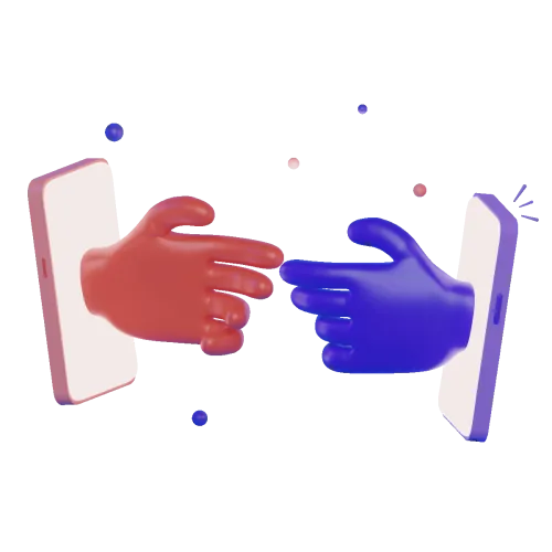 Ilustração de duas mãos se conectando