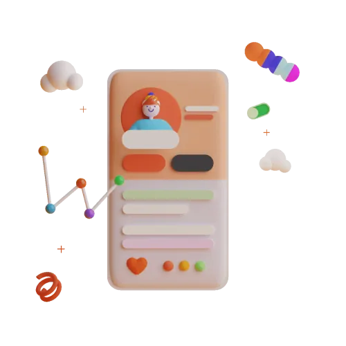 Ilustração de perfil de rede social no celular